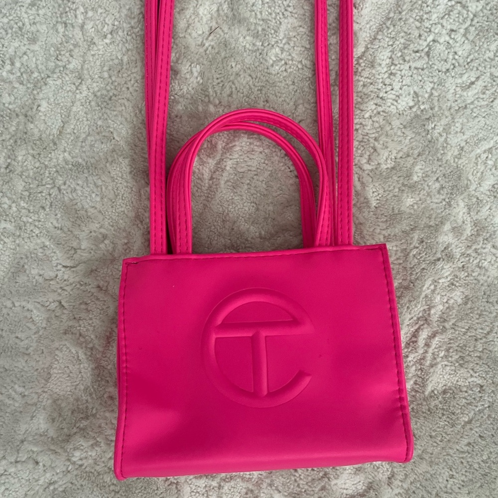 Telfar Pink Mini Bag with Embossed Logo